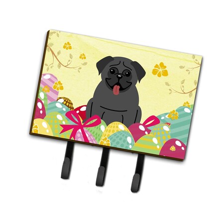 Carolines Treasures Easter Eggs Pug Black Leash or Key Holder BB6006TH68